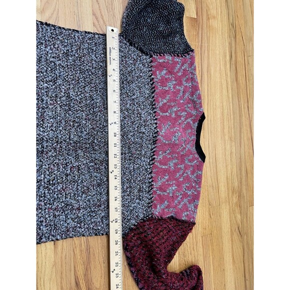 Laura Ashley Vintage Petite PS Patchwork Knit Cardigan Jacket Art Button Boho - Picture 5 of 9